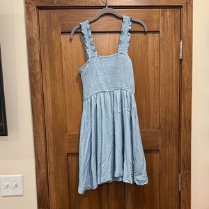 Light Blue Smocked Sundress with Ruffle Straps